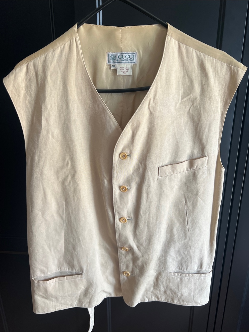 Gucci Cream Sleeveless Button Vest